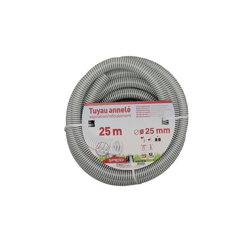 Tuyau en PVC armé - SPIDO - Souple a spirales - 25 m - Ø 25 mm Tuyau en PVC armé - SPIDO - Souple a spirales - 25 m - Ø 25 mm
