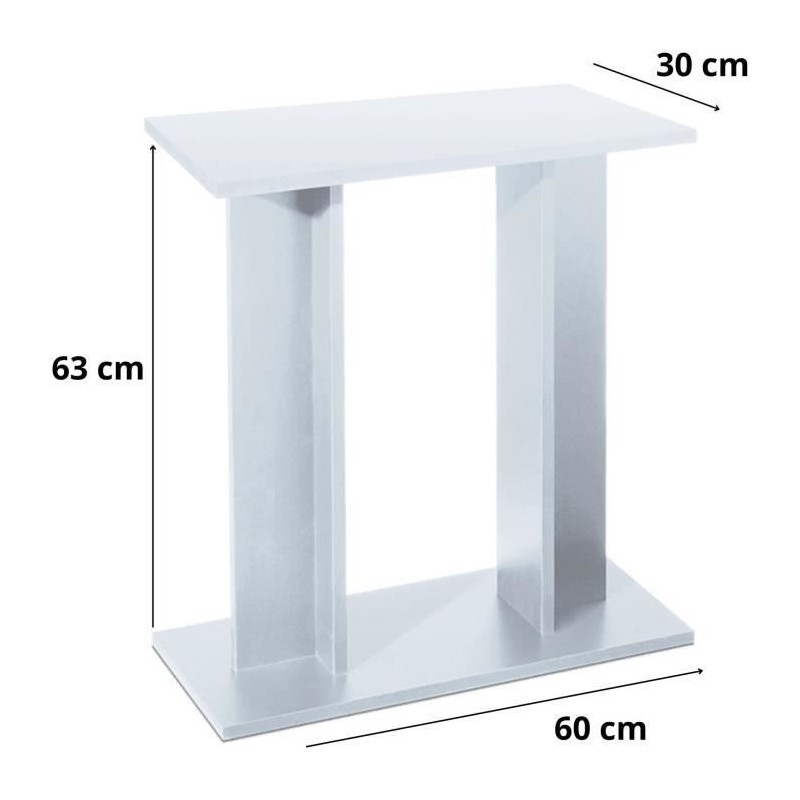 Meuble 60 cm pour Aquarium - Blanc - Montage facile - Design moderne