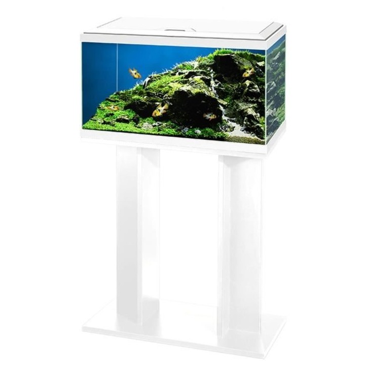 Meuble 60 cm pour Aquarium - Blanc - Montage facile - Design moderne Meuble 60 cm pour Aquarium - Blanc - Montage facile - Design moderne