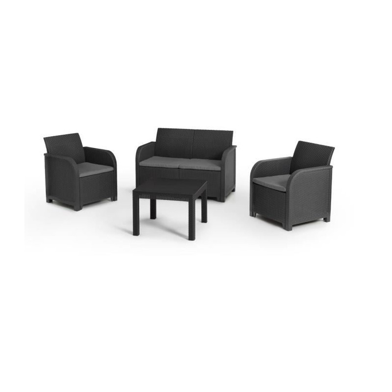 Salon de jardin en résine – Allibert by KETER - 4 personnes – SAN Salon de jardin en résine – Allibert by KETER - 4 personnes – SAN