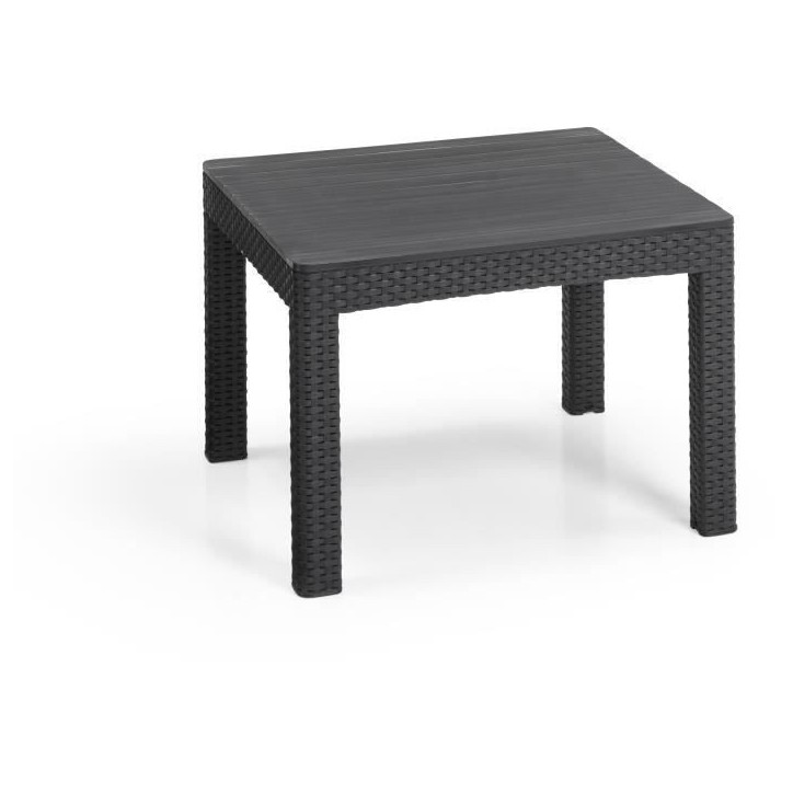 Salon de jardin - résine aspect rotin tressé- Allibert by KETER - 5 personnes - SanRemo - Gris graphite