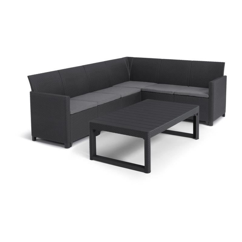 Salon de jardin avec table basse 2 en 1 - en résine - Allibert by KET Salon de jardin avec table basse 2 en 1 - en résine - Allibert by KET