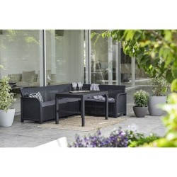 Salon de jardin avec table basse 2 en 1 - en résine - Allibert by KET
