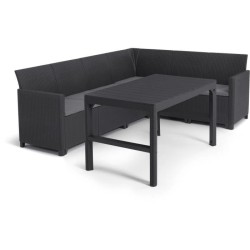 Salon de jardin avec table basse 2 en 1 - en résine - Allibert by KET