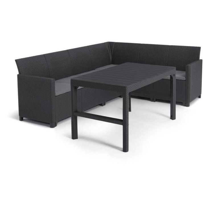 Salon de jardin avec table basse 2 en 1 - en résine - Allibert by KETER - 6 personnes - SanRemo - Gris graphite Salon de jardin avec table basse 2 en 1 - en résine - Allibert by KETER - 6 personnes - SanRemo - Gris graphite
