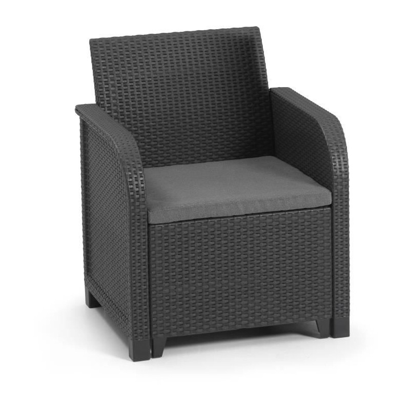 Fauteuil de jardin avec coussin - en résine - Allibert by KETER - San Fauteuil de jardin avec coussin - en résine - Allibert by KETER - San