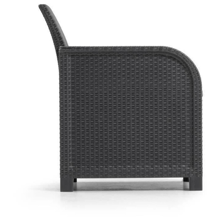Fauteuil de jardin avec coussin - en résine - Allibert by KETER - SanRemo - Gris graphite
