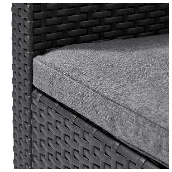 Fauteuil de jardin avec coussin - en résine - Allibert by KETER - SanRemo - Gris graphite