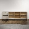 Meuble TV SAO PAULO - Cachemire / Chene blond - 2 portes, 2 niches, 2