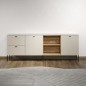 Meuble TV SAO PAULO - Cachemire / Chene blond - 2 portes, 2 niches, 2 tiroirs - 110 x 68 x 45 cm - TRENDTEAM