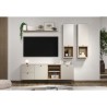 Meuble TV SAO PAULO - Cachemire / Chene blond - 2 portes, 2 niches, 2