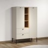 Buffet haut - SAO PAULO - Cachemire / Chene blond - 2 portes, 3 niches