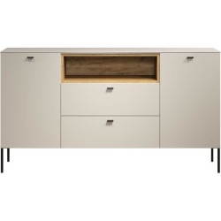 Buffet - SAO PAULO - Cachemire / Chene blond - 2 portes, 1 niche, 2 ti