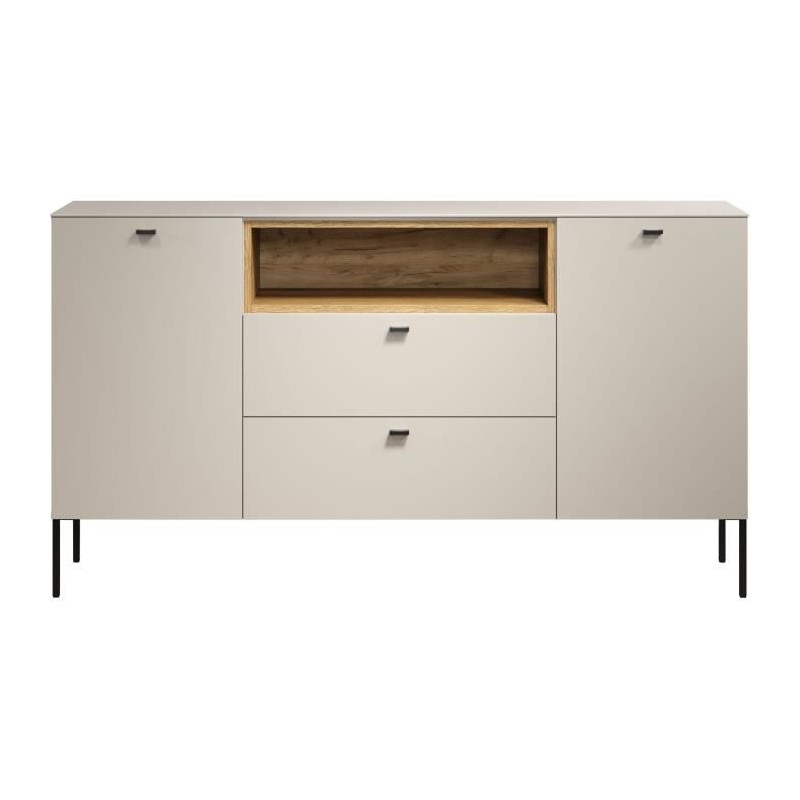 Buffet - SAO PAULO - Cachemire / Chene blond - 2 portes, 1 niche, 2 ti