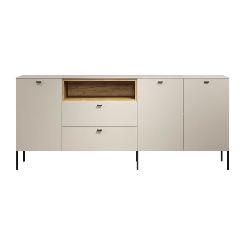 Buffet - SAO PAULO - Cachemire / Chene blond - 3 portes, 1 niche, 2 ti Buffet - SAO PAULO - Cachemire / Chene blond - 3 portes, 1 niche, 2 ti
