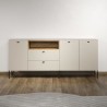 Buffet - SAO PAULO - Cachemire / Chene blond - 3 portes, 1 niche, 2 ti