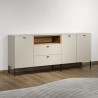 Buffet - SAO PAULO - Cachemire / Chene blond - 3 portes, 1 niche, 2 ti