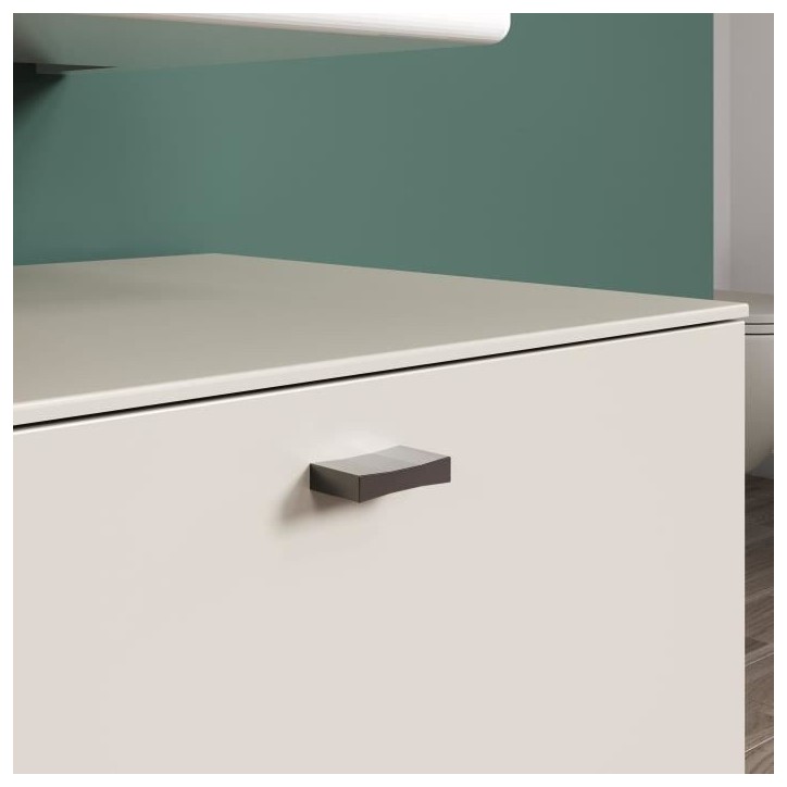 Salle de bain complete - Coloris Cachemire - L180 x H186 x P42 cm - Colonne + Miroir + Meuble sous vasque + rangement bas- SAO P Salle de bain complete - Coloris Cachemire - L180 x H186 x P42 cm - Colonne + Miroir + Meuble sous vasque + rangement bas- SAO P