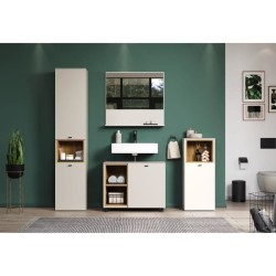 Salle de bain complete - Coloris Cachemire - L180 x H186 x P42 cm - Co