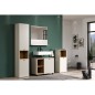 Salle de bain complete - Coloris Cachemire - L180 x H186 x P42 cm - Colonne + Miroir + Meuble sous vasque + rangement bas- SAO P Salle de bain complete - Coloris Cachemire - L180 x H186 x P42 cm - Colonne + Miroir + Meuble sous vasque + rangement bas- SAO P