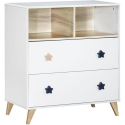 Chambre bébé trio OSLO - Lit 120x60 + Commode a langer 2 tiroirs ét