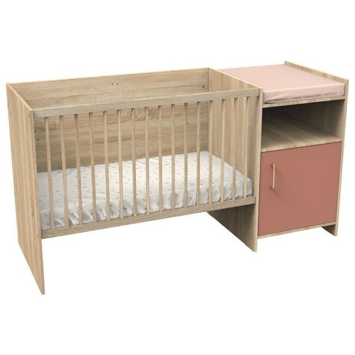 Lit combiné - 120 x 60 cm - Evolutif en 90 x 190 cm - CHARLIE - SAUTHON - Terracotta Lit combiné - 120 x 60 cm - Evolutif en 90 x 190 cm - CHARLIE - SAUTHON - Terracotta
