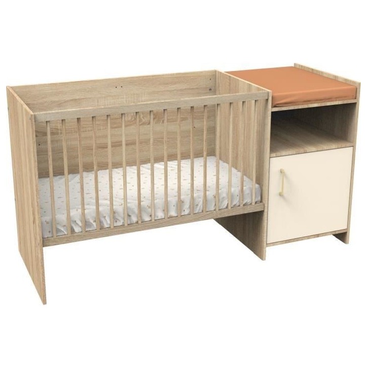 Lit combiné - 120 x 60 cm - Evolutif en 90 x 190 cm - CHARLIE - SAUTHON - Creme