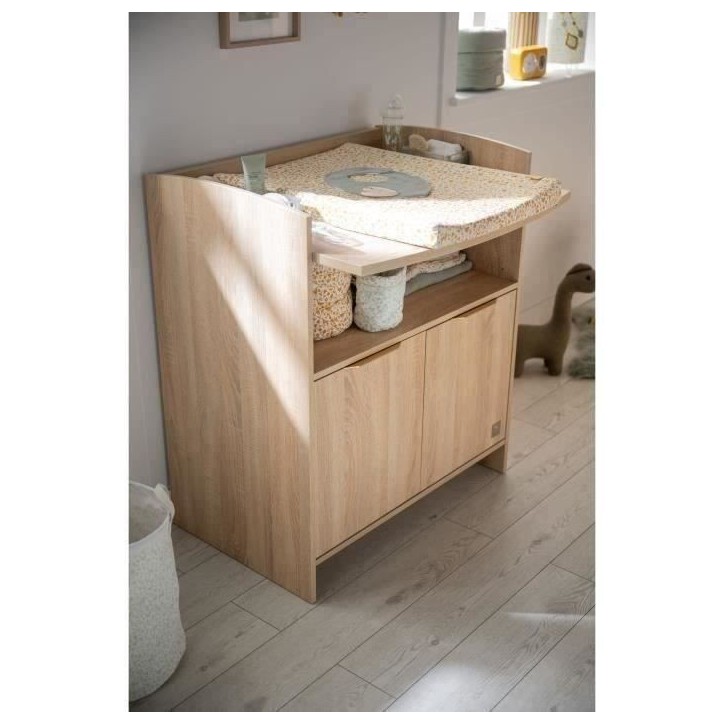 Chambre bébé trio AZUR - Lit 120x60 + Commode a langer 3 tiroirs + Armoire 2 portes chene doré - SAUTHON Chambre bébé trio AZUR - Lit 120x60 + Commode a langer 3 tiroirs + Armoire 2 portes chene doré - SAUTHON