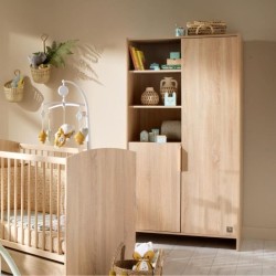 Chambre bébé trio AZUR - Lit 120x60 + Commode a langer 3 tiroirs + A