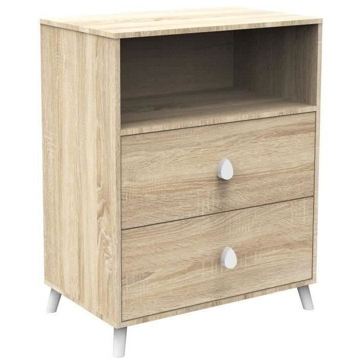 Chambre bébé duo MONTANA - Lit 120x60 + Commode a langer 2 tiroirs décor chene doré - SAUTHON Chambre bébé duo MONTANA - Lit 120x60 + Commode a langer 2 tiroirs décor chene doré - SAUTHON