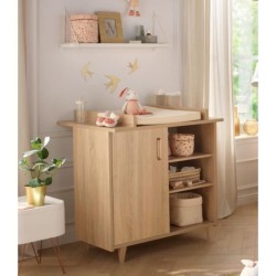 Chambre duo bébé - SAUTHON - Sam Chene doré - Lit bébé 120 x 60 c