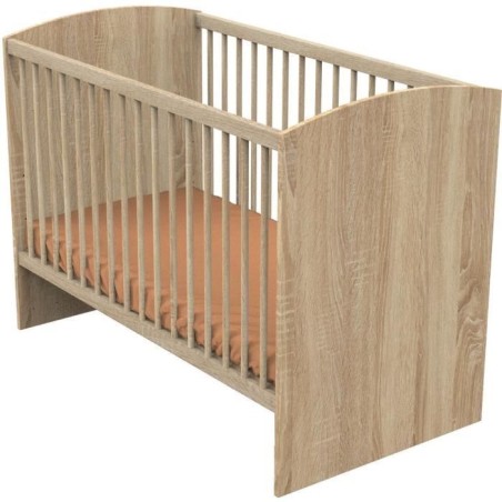 Chambre complete trio bébé - SAUTHON - Sam Chene doré - Lit bébé 120 x 60 cm, commode a langer et armoire