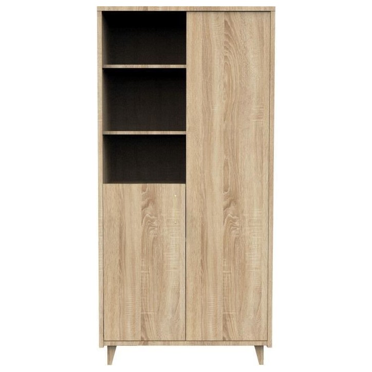 Chambre complete trio bébé - SAUTHON - Sam Chene doré - Lit bébé 120 x 60 cm, commode a langer et armoire