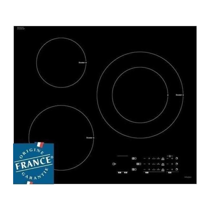 Table de cuisson induction - SAUTER - 3 zones - 7200 W - L60 x P52 cm Table de cuisson induction - SAUTER - 3 zones - 7200 W - L60 x P52 cm