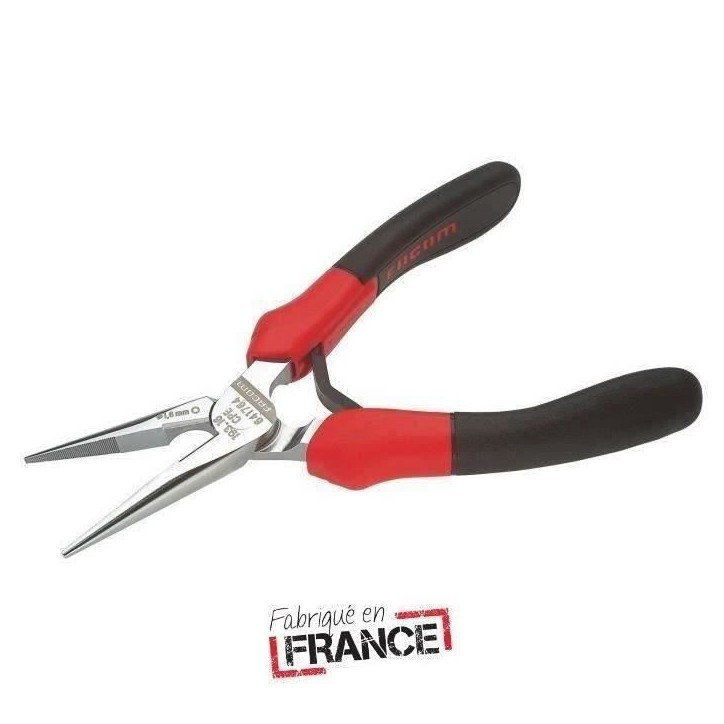 Pince a Becs demi-ronds droits FACOM - 193A.16CPEPB - Bec fin et finement strié pour renforcer la prise Pince a Becs demi-ronds droits FACOM - 193A.16CPEPB - Bec fin et finement strié pour renforcer la prise