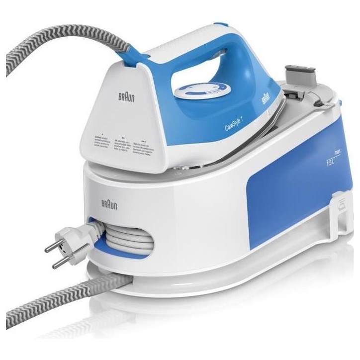 Centrale Vapeur - BRAUN - IS1012BL - Carestyle 1 - 5,5 bars - Pression Vapeur 340 g/min - Contenance 1,5 L Centrale Vapeur - BRAUN - IS1012BL - Carestyle 1 - 5,5 bars - Pression Vapeur 340 g/min - Contenance 1,5 L