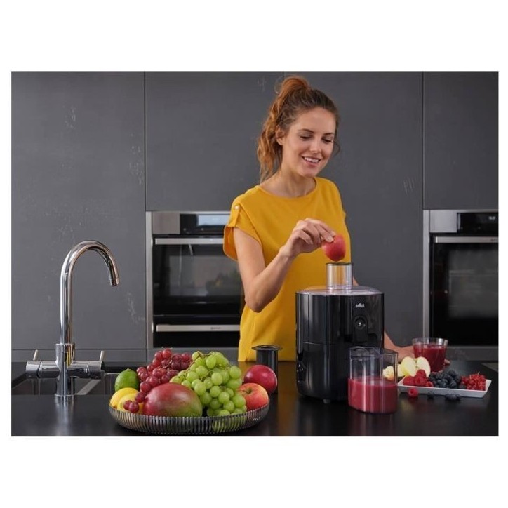 Centrifugeuse BRAUN SI3100BK - Technologie FastXtract et ColdXtract - Séparateur de mousse - Noir