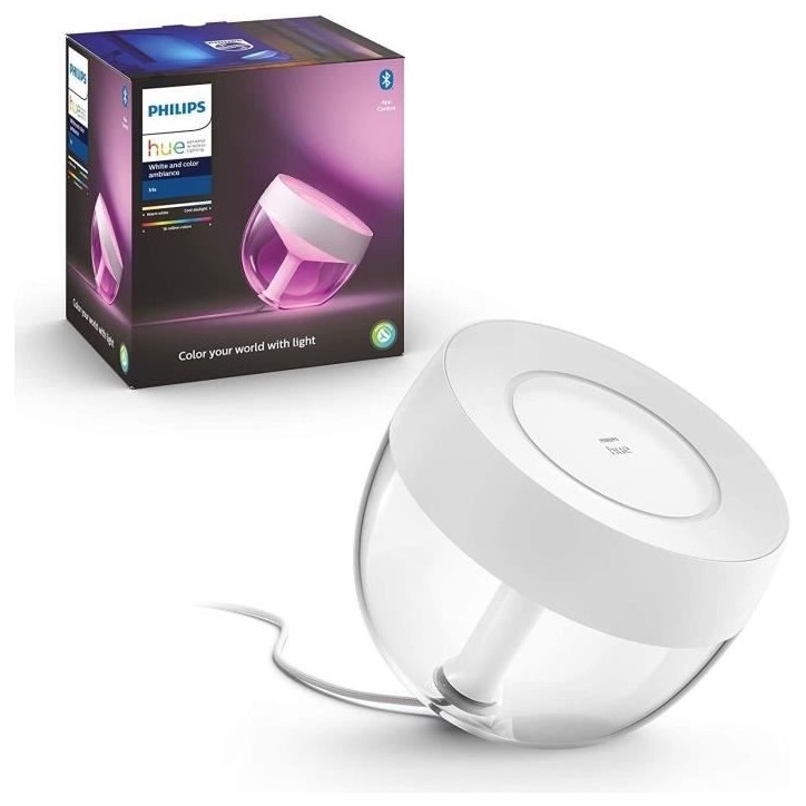 Philips Hue White & Color Ambiance, Iris compatible Bluetooth, Blanc, fonctionne avec Alexa, Google Assistant et Apple Homekit Philips Hue White & Color Ambiance, Iris compatible Bluetooth, Blanc, fonctionne avec Alexa, Google Assistant et Apple Homekit