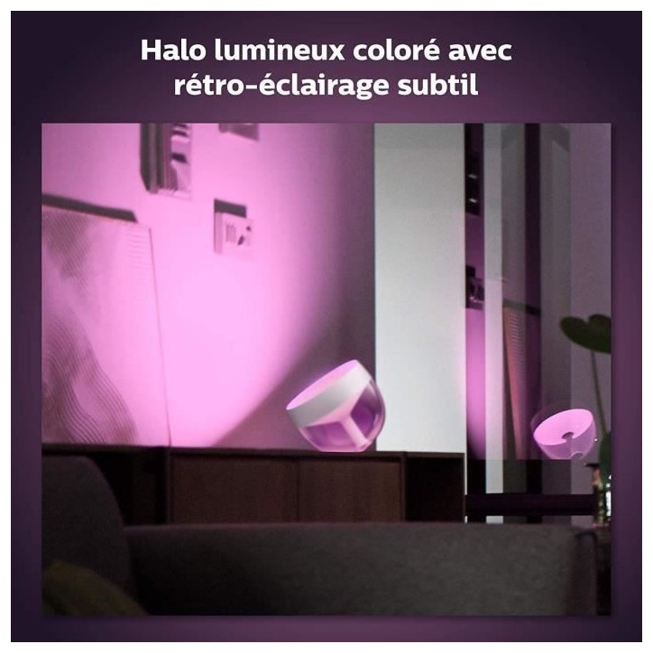 Philips Hue White & Color Ambiance, Iris compatible Bluetooth, Blanc, fonctionne avec Alexa, Google Assistant et Apple Homekit Philips Hue White & Color Ambiance, Iris compatible Bluetooth, Blanc, fonctionne avec Alexa, Google Assistant et Apple Homekit