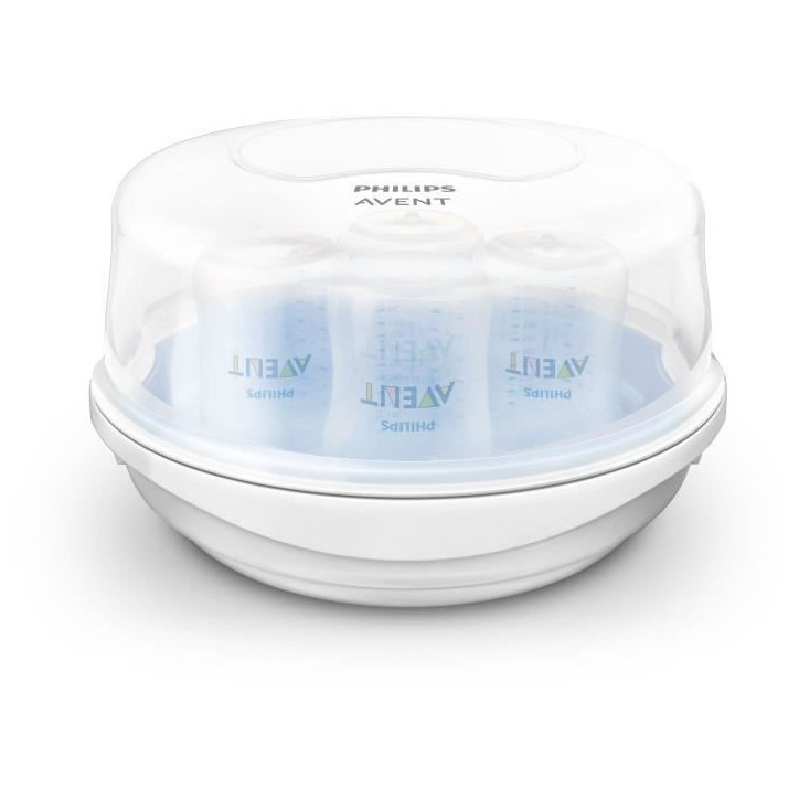 Stérilisateur micro-ondes - PHILIPS AVENT - Vapeur rapide - Bleu/Blanc - Stérilise en 2 min - Design compact