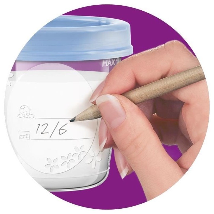 Pots de conservation - PHILIPS AVENT - Lait maternel - 10 pots 180ml + 2 adaptateurs Pots de conservation - PHILIPS AVENT - Lait maternel - 10 pots 180ml + 2 adaptateurs