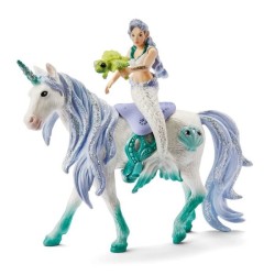 Figurine Sirene sur licorne de mer, Schleich 70594 Bayala, 4 pieces, D