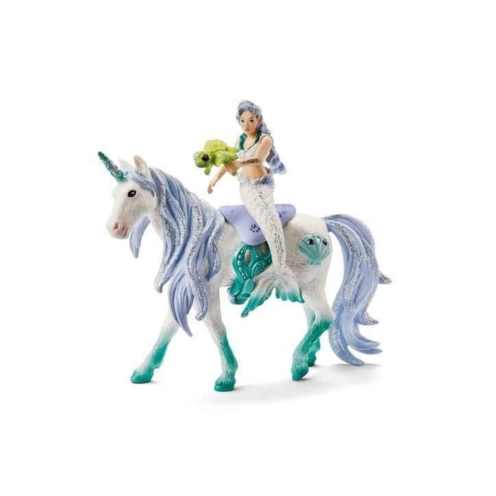 Figurine Sirene sur licorne de mer, Schleich 70594 Bayala, 4 pieces, Des 5 ans