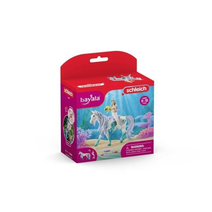 Figurine Sirene sur licorne de mer, Schleich 70594 Bayala, 4 pieces, Des 5 ans