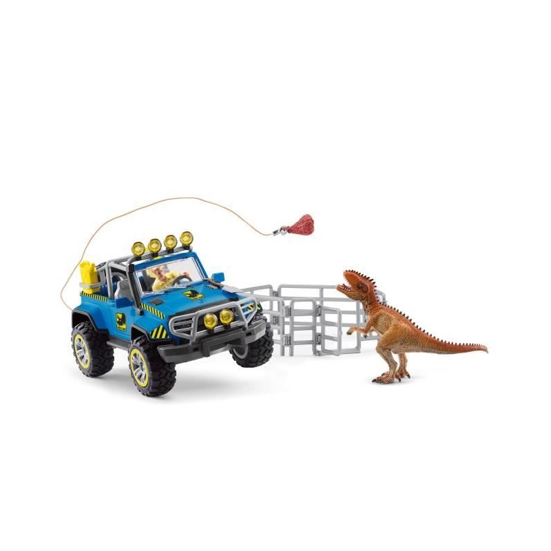Coffret Voiture tout-terrain avec avant-poste Dino, jouet dinosaure po Coffret Voiture tout-terrain avec avant-poste Dino, jouet dinosaure po