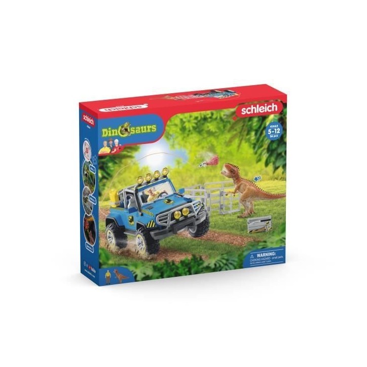 Coffret Voiture tout-terrain avec avant-poste Dino, jouet dinosaure pour enfants, des 4 ans, Schleich 41464 DINOSAURS Coffret Voiture tout-terrain avec avant-poste Dino, jouet dinosaure pour enfants, des 4 ans, Schleich 41464 DINOSAURS