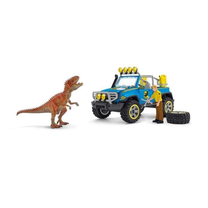 Coffret Voiture tout-terrain avec avant-poste Dino, jouet dinosaure pour enfants, des 4 ans, Schleich 41464 DINOSAURS Coffret Voiture tout-terrain avec avant-poste Dino, jouet dinosaure pour enfants, des 4 ans, Schleich 41464 DINOSAURS