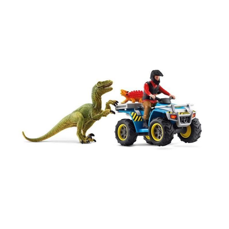 Fuite sur quad face au vélociraptor - Ensemble de Jouets Préhistoriq Fuite sur quad face au vélociraptor - Ensemble de Jouets Préhistoriq