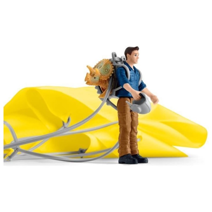 Sauvetage en Parachute, Coffret schleich avec 1 parachute, 1 figurine humaine et 1 dinosaure, Ensemble de Jouets Préhistoriques Sauvetage en Parachute, Coffret schleich avec 1 parachute, 1 figurine humaine et 1 dinosaure, Ensemble de Jouets Préhistoriques