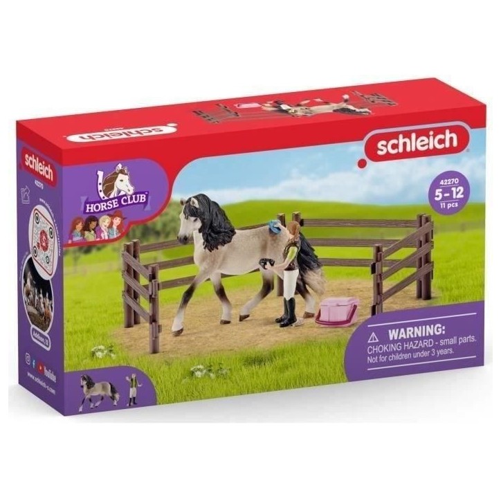 Kit de soin pour chevaux andaloux, coffret schleich avec 9 éléments dont 1 cheval schleich inclus, coffret figurines pour enfa Kit de soin pour chevaux andaloux, coffret schleich avec 9 éléments dont 1 cheval schleich inclus, coffret figurines pour enfa